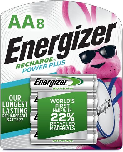 Energizer Rechargeable AA Batteries, Recharge Power Plus Double A Battery Pre-Charged, 8 Count in Kuwait