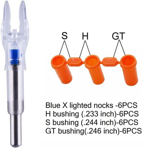 6 حزمة X/S مضاءة Nocks للسهام.204".233".244.246"داخل القطر الرماية Led Nocks الصيد يقرع in Kuwait