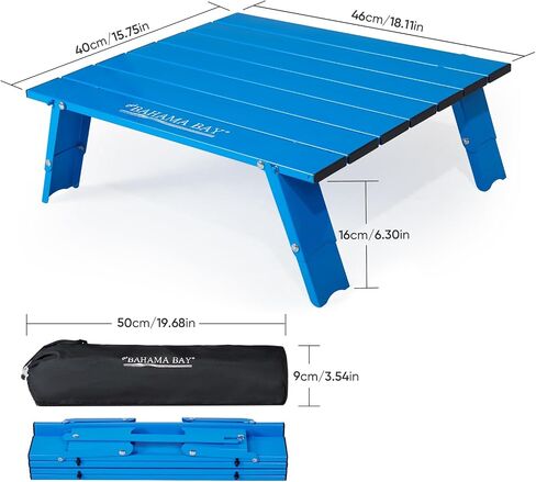 Old Bahama Bay Ultralight Aluminum Table, 88lbs/40kg Weight Capacity,Foldable Small Beach Table with Retractable Legs,Suitable for Picnic Camping Outdoor Hiking in Kuwait