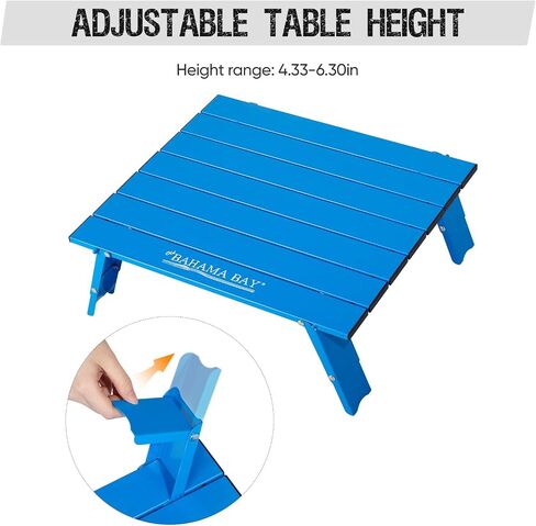 Old Bahama Bay Ultralight Aluminum Table, 88lbs/40kg Weight Capacity,Foldable Small Beach Table with Retractable Legs,Suitable for Picnic Camping Outdoor Hiking in Kuwait