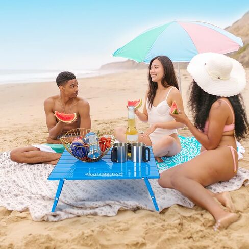 Old Bahama Bay Ultralight Aluminum Table, 88lbs/40kg Weight Capacity,Foldable Small Beach Table with Retractable Legs,Suitable for Picnic Camping Outdoor Hiking in Kuwait