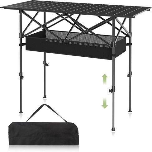Camping Table Portable, Folding Roll-Up Picnic Table with Carry Bag & Detachable Storage Pockets, Lightweight Outdoor Table for Camping, Beach, Backyard, Party, BBQ, Patio in Saudi Arabia