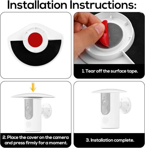 غطاء مطر للكاميرا لكاميرا Ring Outdoor Cam Plus، غطاء حماية بلاستيكي متين للكاميرا مقاوم للطقس في الهواء الطلق (أسود) in Kuwait