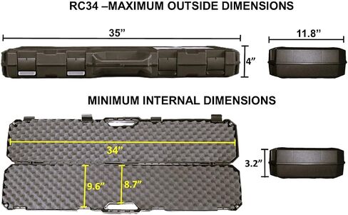 حافظة مسدس MTM Case-Gard RC34 SBR، حافظة بندقية ذات ماسورة قصيرة صلبة، 34 بوصة، مثالية للمخزون القابل للطي، صنع في الولايات المتحدة الأمريكية in Saudi Arabia