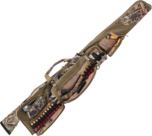 Allen Company Gear Fit Pursuit Waterfowl Shotgun Case - 52" Lockable Soft Gun Case with Adjustable Panel - Neoprene Pockets with Oversized Storage for Hunting Gearl - Realtree Max-7 Camo in Saudi Arabia