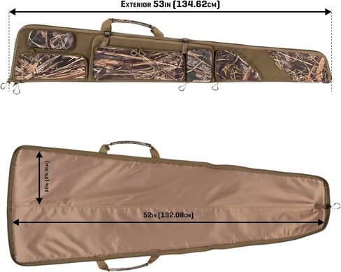 Allen Company Gear Fit Pursuit Waterfowl Shotgun Case - 52" Lockable Soft Gun Case with Adjustable Panel - Neoprene Pockets with Oversized Storage for Hunting Gearl - Realtree Max-7 Camo in Saudi Arabia