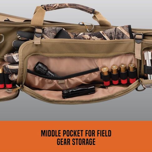Allen Company Gear Fit Pursuit Waterfowl Shotgun Case - 52" Lockable Soft Gun Case with Adjustable Panel - Neoprene Pockets with Oversized Storage for Hunting Gearl - Realtree Max-7 Camo in Saudi Arabia