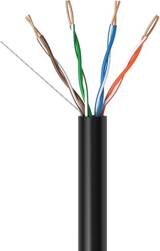 الكابلات المباشرة عبر الإنترنت 1000ft Cat5e الصلبة 24AWG كابل UTP Cat5 السائبة سحب مربع شبكة النحاس يرتدون أسلاك الألمنيوم (غير محمي (UTP)، أسود) in Saudi Arabia