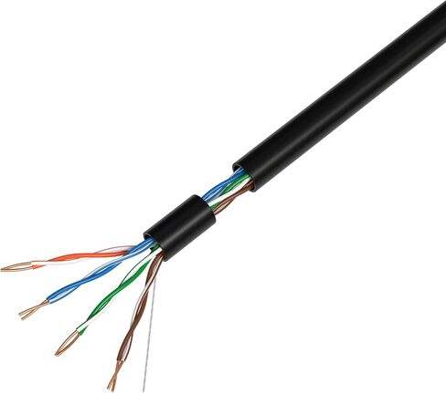 الكابلات المباشرة عبر الإنترنت 1000ft Cat5e الصلبة 24AWG كابل UTP Cat5 السائبة سحب مربع شبكة النحاس يرتدون أسلاك الألمنيوم (غير محمي (UTP)، أسود) in Saudi Arabia