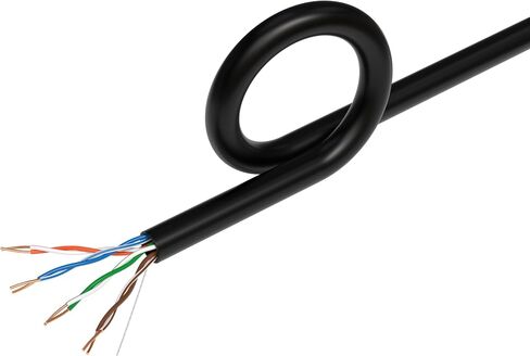 الكابلات المباشرة عبر الإنترنت 1000ft Cat5e الصلبة 24AWG كابل UTP Cat5 السائبة سحب مربع شبكة النحاس يرتدون أسلاك الألمنيوم (غير محمي (UTP)، أسود) in Saudi Arabia