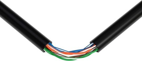 الكابلات المباشرة عبر الإنترنت 1000ft Cat5e الصلبة 24AWG كابل UTP Cat5 السائبة سحب مربع شبكة النحاس يرتدون أسلاك الألمنيوم (غير محمي (UTP)، أسود) in Saudi Arabia