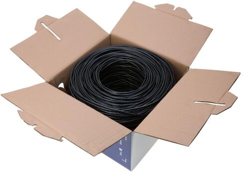 الكابلات المباشرة عبر الإنترنت 1000ft Cat5e الصلبة 24AWG كابل UTP Cat5 السائبة سحب مربع شبكة النحاس يرتدون أسلاك الألمنيوم (غير محمي (UTP)، أسود) in Saudi Arabia