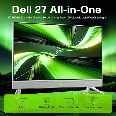 كمبيوتر مكتبي ديل انسبايرون 7730 الكل في واحد، شاشة لمس 27 بوصة، كور 7-150U (حتى 5.4 جيجاهرتز)، ذاكرة الوصول العشوائي DDR5 سعة 32 جيجابايت، 1 تيرابايت SSD، NVIDIA GeForce MX570A، Copilot AI، Windows 11 Pro، لوحة مفاتيح وماوس لاسلكي، مع ملحقات in Kuwait