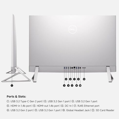كمبيوتر مكتبي ديل انسبايرون 7730 الكل في واحد، شاشة لمس 27 بوصة، كور 7-150U (حتى 5.4 جيجاهرتز)، ذاكرة الوصول العشوائي DDR5 سعة 32 جيجابايت، 1 تيرابايت SSD، NVIDIA GeForce MX570A، Copilot AI، Windows 11 Pro، لوحة مفاتيح وماوس لاسلكي، مع ملحقات in Kuwait