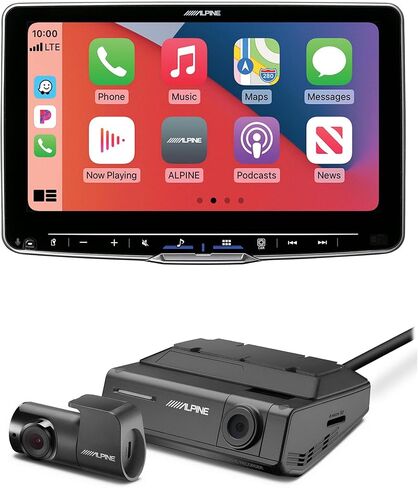 جهاز استقبال Alpine ILX-F509 Halo9 مقاس 9 بوصات متوافق مع نظام Android Auto اللاسلكي وApple CarPlay مع كاميرا DVR-C320R Alpine Dash in Saudi Arabia
