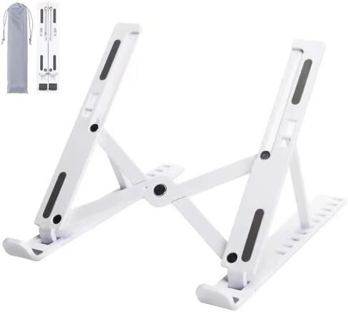 Laptop Stand for Desk, Adjustable Foldable Portable Laptop Riser, ABS+Silicone Ventilated Cooling Notebook Holder for 10-17.3" Laptops & Tablets (Black) in Saudi Arabia