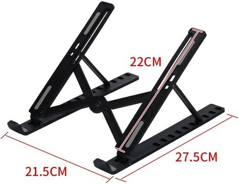 Laptop Stand for Desk, Adjustable Foldable Portable Laptop Riser, ABS+Silicone Ventilated Cooling Notebook Holder for 10-17.3" Laptops & Tablets (Black) in Saudi Arabia