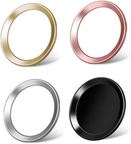 Uonlytech Metal Home Button Sticker for Fingerprint Identification White with Gold Edge Copper Polymer Material Compatible with Apple Devices Fingerprint Recognition Enhancer with Packaging in Saudi Arabia