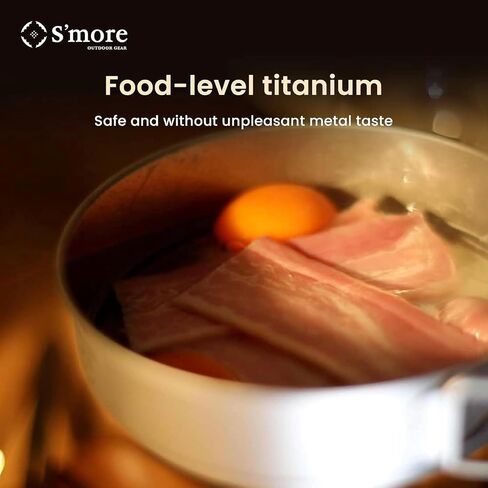 S'More Titanium Cooking Set, Pot and Pan 2 in 1 with Folding Handle, Ultralight Eco-Friendly Camping Cookware for Traveling, Picnic, and Hiking in Saudi Arabia