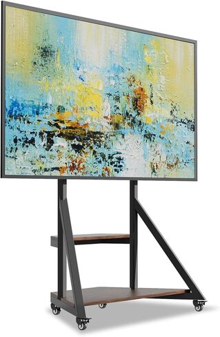 unho Large Mobile TV Floor Stand with Wheels for 65 75 85 86 90 100 inch TVs, Heavy Duty Rolling TV Mount Cart with Television Stands for Living Room Entertainment Max VESA 800x600mm, Up to 220 lbs in Saudi Arabia