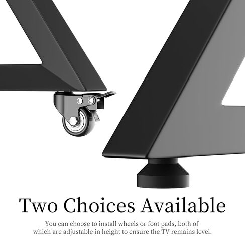 unho Large Mobile TV Floor Stand with Wheels for 65 75 85 86 90 100 inch TVs, Heavy Duty Rolling TV Mount Cart with Television Stands for Living Room Entertainment Max VESA 800x600mm, Up to 220 lbs in Saudi Arabia