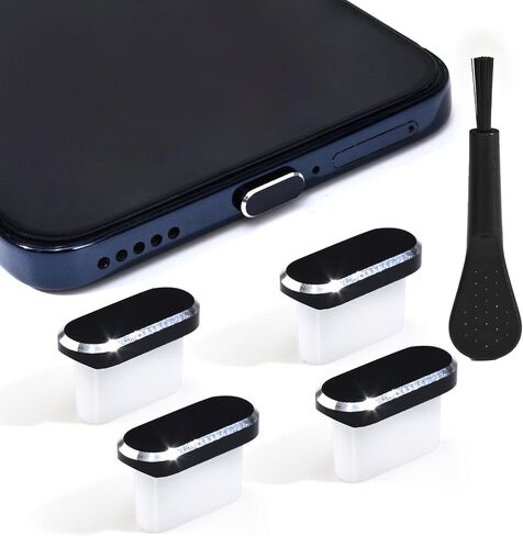 4 عبوات من قابس الغبار USB C مع فرشاة تنظيف، غطاء حماية لمنفذ الشحن من النوع C المضاد للغبار in Saudi Arabia