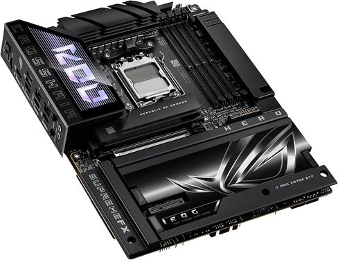 ROG Crosshair X870E Hero BTF AMD ATX Board with Hidden-Connector Design & high-Power GPU Slot for Clean Cable Management, 18+2+2 Power, DDR5, WiFi 7, 5X M.2, PCIe 5.0, USB4, Advanced AI PC Ready in Saudi Arabia