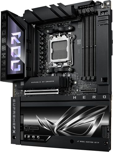 ROG Crosshair X870E Hero BTF AMD ATX Board with Hidden-Connector Design & high-Power GPU Slot for Clean Cable Management, 18+2+2 Power, DDR5, WiFi 7, 5X M.2, PCIe 5.0, USB4, Advanced AI PC Ready in Saudi Arabia