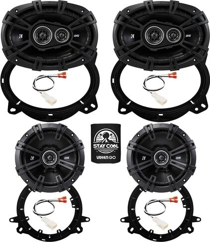 مكبرات صوت KICKER مقاس 6 × 9 و6.5 بوصة لمجموعة ترقية Subaru Crosstrek 2018-2024 - زوجان من سلسلة DS مع محولات وحزام، ومكبر صوت السيارة الأمامي والخلفي 43DSC69304 & 43DSC6504 in Saudi Arabia