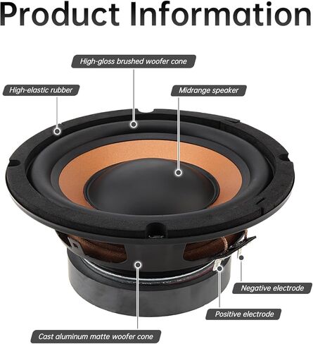 مكبر صوت جهير 8 بوصة، قطعتان من مكبرات صوت السيارة ذات استجابة ترددية واسعة ومكبر صوت ستيريو للسيارة الصوتية/المسارح المنزلية in Kuwait