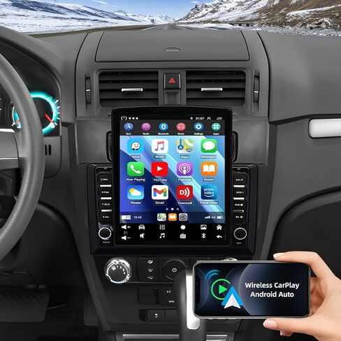 ستيريو راديو السيارة 4+64 جيجا لسيارة Ford Fusion 2010 2011 2012، شاشة لمس مزدوجة Din 9.7 بوصة مع CarPlay لاسلكي ووحدة رأس تلقائية تعمل بنظام Android مع وصلة مرآة، GPS، بلوتوث، SWC، WiFi، FM/AM، ميكروفون كاميرا احتياطية AHD in Saudi Arabia