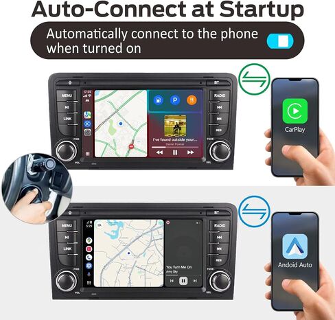 ستيريو سيارة Linux سريع التمهيد متوافق مع Audi A3 S3 RS3 8P 2003-2012 بلوتوث/CarPlay اللاسلكي/Android Auto/FM/AM/RDS/USB in Kuwait