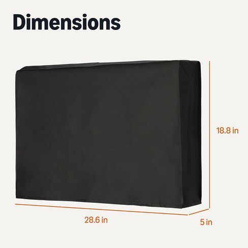 Amazon Basics Waterproof Outdoor TV Cover 52''- 55'', for Flat Screen TVs, Fits up to 51.7''L x 31''H, Black in Saudi Arabia