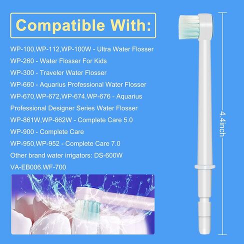 Flosser Replacement Tips for Waterpik Water Flosser , Flosser Refill Heads Replacement Heads for waterpik, Compatible with Waterpik Oral Irrigator & Dental Flosser(6 Classic Jet Tips) in Saudi Arabia