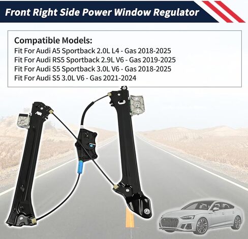 8W8837461 Power Window Regulator Front Left Driver Side Glass Lifter Compatible with Audi A5 RS5 S5 Sportback 2018-2025 Replace 8W8-837-461 in Kuwait