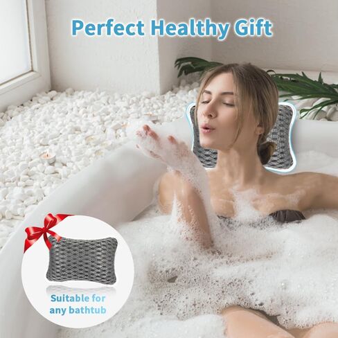 Conbella Luxury Bath Pillows for tub, Slip Resistant Waterproof Bath Pillows for tub Neck and Back Support with 2 Strong Suction Cups, Relaxing Spa Essentials. in Saudi Arabia