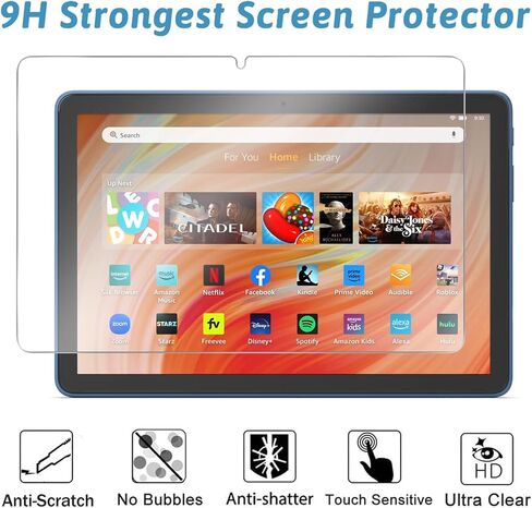 Screen Protector for 10/10 Kids/ 10 Kids Pro Tablet Tempered Glass, 9H Hardness, Anti-Scratch, 2 Pack in Kuwait