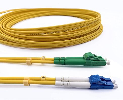 Elfcam® - 5m/16.4ft Fiber Optic Cable LCA to LC/UPC OS2 Singlemode Duplex 9/125um LSZH, Yellow, 5 Meter in Saudi Arabia