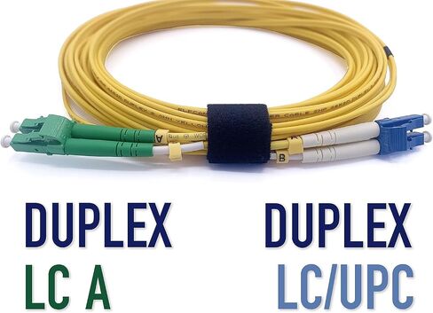 Elfcam® - 5m/16.4ft Fiber Optic Cable LCA to LC/UPC OS2 Singlemode Duplex 9/125um LSZH, Yellow, 5 Meter in Saudi Arabia