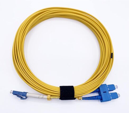 Elfcam® - 5m/16.4ft Fiber Optic Cable LCA to LC/UPC OS2 Singlemode Duplex 9/125um LSZH, Yellow, 5 Meter in Saudi Arabia