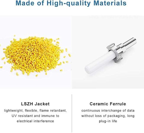 Elfcam® - 5m/16.4ft Fiber Optic Cable LCA to LC/UPC OS2 Singlemode Duplex 9/125um LSZH, Yellow, 5 Meter in Saudi Arabia
