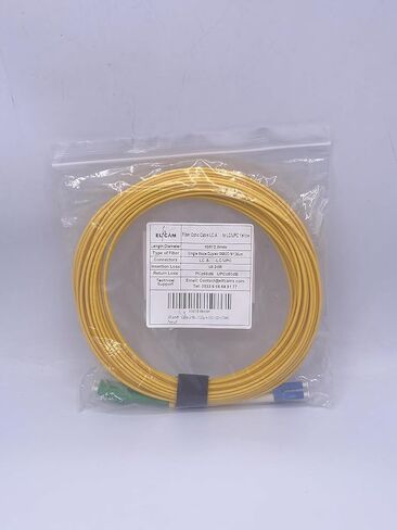 Elfcam® - 5m/16.4ft Fiber Optic Cable LCA to LC/UPC OS2 Singlemode Duplex 9/125um LSZH, Yellow, 5 Meter in Saudi Arabia