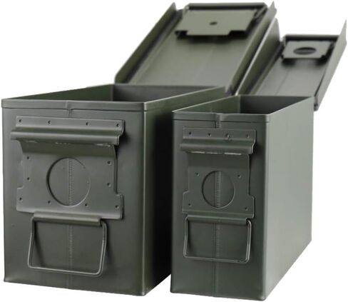 Steel Metal Ammo Can Case Set 30 cal and 50 Cal for Military Army Solid Holder Box for Long-Term Shotgun Rifle Nerf Gun Ammo Storage with Flip Top in Saudi Arabia