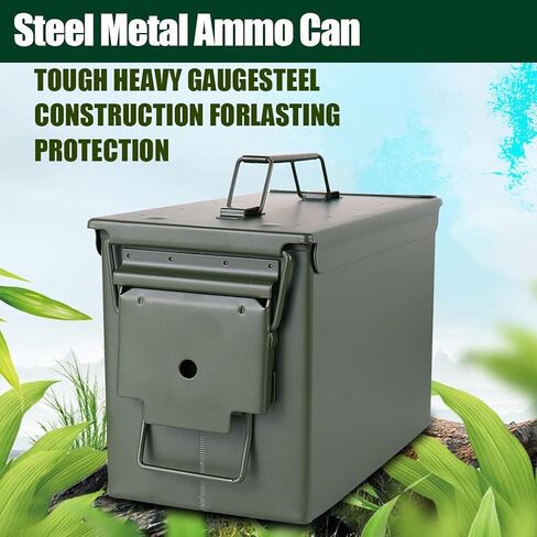 Steel Metal Ammo Can Case Set 30 cal and 50 Cal for Military Army Solid Holder Box for Long-Term Shotgun Rifle Nerf Gun Ammo Storage with Flip Top in Saudi Arabia