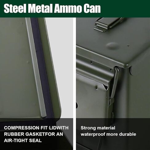 Steel Metal Ammo Can Case Set 30 cal and 50 Cal for Military Army Solid Holder Box for Long-Term Shotgun Rifle Nerf Gun Ammo Storage with Flip Top in Saudi Arabia