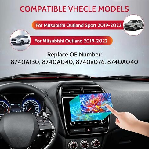 8 "شاشة تعمل باللمس محول الأرقام LCD راديو 8740A076 لـ 2019-2022 ميتسوبيشي أوتلاندر ميتسوبيشي أوتلند سبورت OE # 8740A130, 8740A040, 8740A076 in Kuwait
