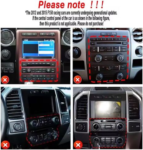 شاشة Carplay مقاس 12.1 بوصة لسيارة Ford F150 Raptor 2013-2015 Years، مع Carplay Wireless Android Auto، مشغل وسائط ملاحة بلوتوث ستيريو للسيارة GPS WiFi (12.1 بوصة F150 2GB+32GB) in Kuwait