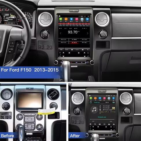 شاشة Carplay مقاس 12.1 بوصة لسيارة Ford F150 Raptor 2013-2015 Years، مع Carplay Wireless Android Auto، مشغل وسائط ملاحة بلوتوث ستيريو للسيارة GPS WiFi (12.1 بوصة F150 2GB+32GB) in Kuwait