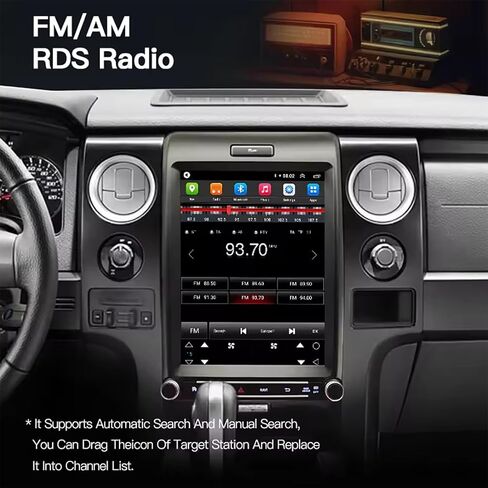 شاشة Carplay مقاس 12.1 بوصة لسيارة Ford F150 Raptor 2013-2015 Years، مع Carplay Wireless Android Auto، مشغل وسائط ملاحة بلوتوث ستيريو للسيارة GPS WiFi (12.1 بوصة F150 2GB+32GB) in Kuwait