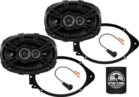 مكبرات صوت KICKER مقاس 6 × 9 بوصة لسيارة GMC Sierra/Denali 2500HD (جميع الكابينة) 2015-2023 مجموعة ترقية - زوج من سلسلة DS مع محولات وحزام، مكبر صوت للباب الأمامي للسيارة GMC 3500HD/الهيكل 43DSC69304 in Saudi Arabia